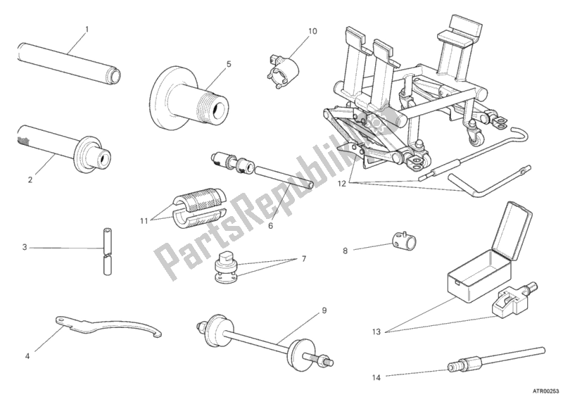 All parts for the Workshop Service Tools, Frame of the Ducati Monster 1100 EVO ABS USA 2012